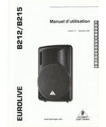 User Owners MANUAL Behringer Eurolive B212/B215 Speakers Directions 15 L... - $457.40 MXN