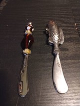 MUD PIE Butter Knives Spreaders ~ Heavy - Set Of 2 - Fish &amp; Amber Glass - $19.30