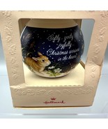 Hallmark Christmas In The Forest Glass Ornament 1981 Bunny Chipmunk Raccoon - £8.23 GBP