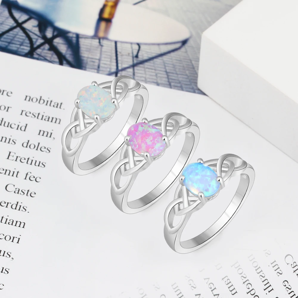 Rings for Women Vintage Style Opal Stone Ring Wedding Engagement Jewelry Anniver - £18.37 GBP