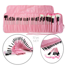 (32-Piece) Sculptor High Quality Wooden Makeup Brush Set - Pink - £48.78 GBP