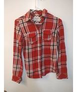 Aeropostale Red and Blue Striped Flannel Shirt Size XS - $8.80