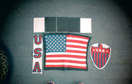 American Flag leather patches shield USA sew on photo inserts clear - £29.10 GBP
