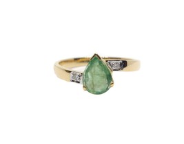 Smeraldo Naturale Diamante Matrimonio Fascia 1.5 KT Anello 14K Emeraldring - £291.46 GBP