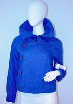 Vince Camuto Tribal Luxe Electric Blue Collar Short Coat Jacket 2 $195 Free Ship - £155.72 GBP