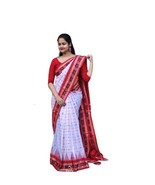 Sambalpuri handloom wedding cotton saree for women&#39;s odisha handloom whi... - $203.77 CAD