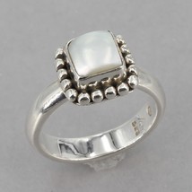 Retired Silpada Sterling Silver BUTTON FRAME Freshwater Pearl Ring R1617 Size 5 - £23.94 GBP