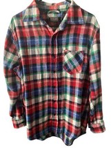 Bogari Designed in Italy Flannel Shirt Mens M Button Up Plaid Casual Cabincore - £10.11 GBP