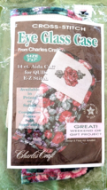 Eye Glass Case Cabbage Rose Charles Craft Suitable for Cross Stitch 3 x 7 in New - $5.93