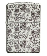 Zippo Lighter - Skeleton Floral Glow-In-The-Dark Accents Design - 49458 - $752.69 MXN