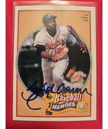 Hank Aaron Hand Signed Baseball Card Autographed Milwaukee Braves AutoAuto  - $50.00