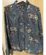 North River Outfitters Green Brown Floral Snap Lined Women’s  XL Shirt E... - $16.34
