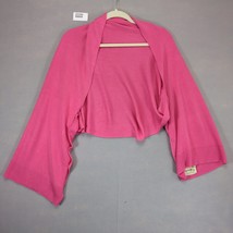 Dragonfly 100% Bamboo Pink Knit Wrap Shrug Sweater, Preppy Coquette OSFM - $20.00