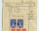 Alex &amp; Co Bangkok Thailand 1949 Receipt with 5 Revenue Stamps - $15.84
