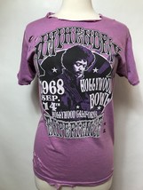 Jimi Hendrix Brand Concert Tee Small Purple Distressed Destroyed Hollywo... - $14.84