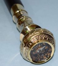 Travelers Compass Gentleman&#39;s Walking Stick, 36 Inch, Brass Handle and H... - $37.62