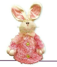Pink Bunny Rabbit Plush Decor Spring Inside Bounces Flat Bottom Vintage VIDEO - £9.22 GBP