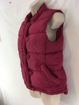 J Crew Womens M Fuschia Pink Down Insulated Button Zip Front Puffer Vest - $18.81