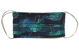 Pleated Green Blue whale Constellation Face Mask, Big Dipper Stars Night Sky gal - £13.77 GBP