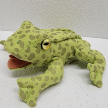 Folkmanis Mini Frog Hand Finger Puppet Plush Green Realistic Full Body - $123.92 MXN