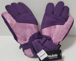 Girls Premium Waterproof Quilted Thinsulate Insulating Snow purple Glove... - $177.42 MXN