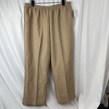 Alfred Dunner Womens Pants 16P Beige Elastic Waist Pull On Straight Leg ... - $350.14 MXN