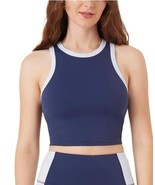 Hurley Womens Tank Top Navy Blue Cropped Stretch Built-In Shelf Bra Logo... - $54.69 CAD