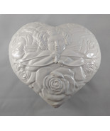 Ceramiche Leonardo Italy Ceramic Heart Shaped Lidded Dish Box Cupid Rose... - $570.03 MXN