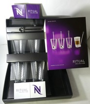 Nespresso Ritual Recipe 4 Coffee Glass &amp; Spoons In Brand Box , New - £639.48 GBP