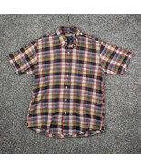 Pendleton Shirt Mens Large Red Plaid Madras Cotton Oceanside Short Sleeve Camp - $11.99