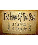 BEAUTIFUL NATURAL BEECH WOOD SIGN &#39;HUM OF THE BEES&#39; 12&quot; X 8&quot; WALL DECOR - £15.55 GBP