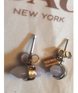 Coach Authentic Silver And Pale Blue Amulet Stud Earrings NWT - $49.53