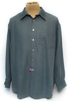 Hathaway Casuals Men&#39;s  Shirt Button Up Long Sleeve Green, Gray XXL 2XL - £19.08 GBP