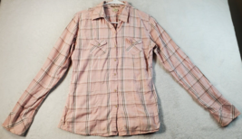 Maurices Shirt Girls Medium Pink Plaid Cotton Long Sleeve Collared Butto... - $11.74