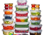 24 Pcs Airtight Food Storage Container Set - Bpa Free Clear Plastic Kitc... - $40.99