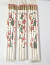 12 Vtg Christmas Leadworks Pencils Orig Packaging Higbees Santa Tree Reindeer - $44.34