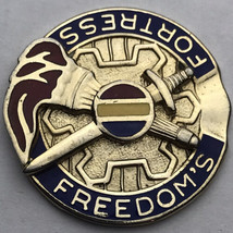 Freedoms Fortress Military USA Pin Lapel Hat Vintage - $18.27