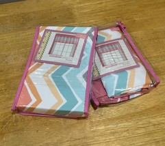 Pink Zigzag Teen Kids Liberty 2 Window Valances  Mariel 17x60&quot; Multi Col... - $29.69