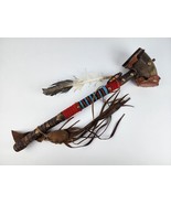 Native American Buffalo Rattle Beaded Handle Tigua Tribe by Manny Silva - £155.69 GBP