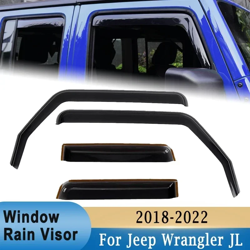 4Pcs Car Side Window Visor Sun Rain Deflector Waterproof Weather Shield Window - £84.77 GBP+