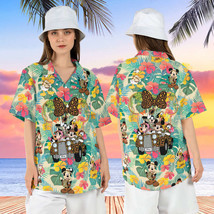 Mickey And Friends On Leopard Car Tropical Flowers Aloha HAWAIIAN Shirt - £8.23 GBP+