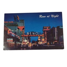 Reno Arch At Night On Virginia St Reno Nevada Postcard Vintage Unposted  - £2.20 GBP