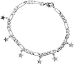 Pretty JenniferLovey Rhodium Plated Silver Bracelet Star Drops Girl Uniq... - £38.90 GBP
