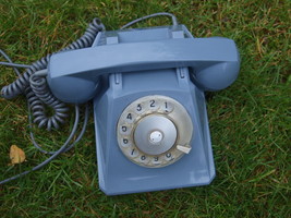 ANTIQUE RARE USSR SOVIET RUSSIAN ROTARY DIAL PHONE GREY COLOR 1970 - £19.60 GBP