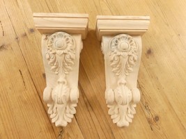2 Large Wood Corbel Bracket Bookend Carved Mantle Decor Faux *READ DESCR... - $49.99