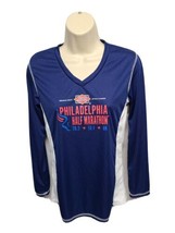 2017 Rock N Roll Philadelphia Half Marathon 8k Run Womens Medium Blue LS Jersey - £14.80 GBP