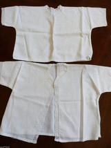 VTG 1960&#39;s Russian Newborn baby cotton lace under shirt lot of 2 Rasposh... - £14.24 GBP