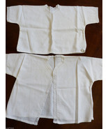 VTG 1960&#39;s Russian Newborn baby cotton lace under shirt lot of 2 Rasposh... - £14.24 GBP