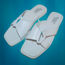 FRANCO SARTO Molana Slide Sandals White Leather sz 7 M - £21.68 GBP