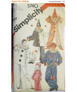 Simplicity 5740 Sewing Pattern 1980s  Childrens Clown Costumes &amp; Hats 2-... - €7,81 EUR